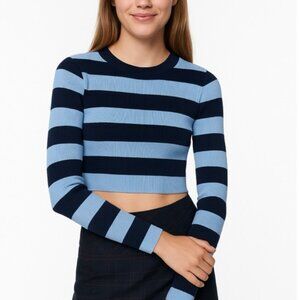 Zara knit top blue and navy striped, size M